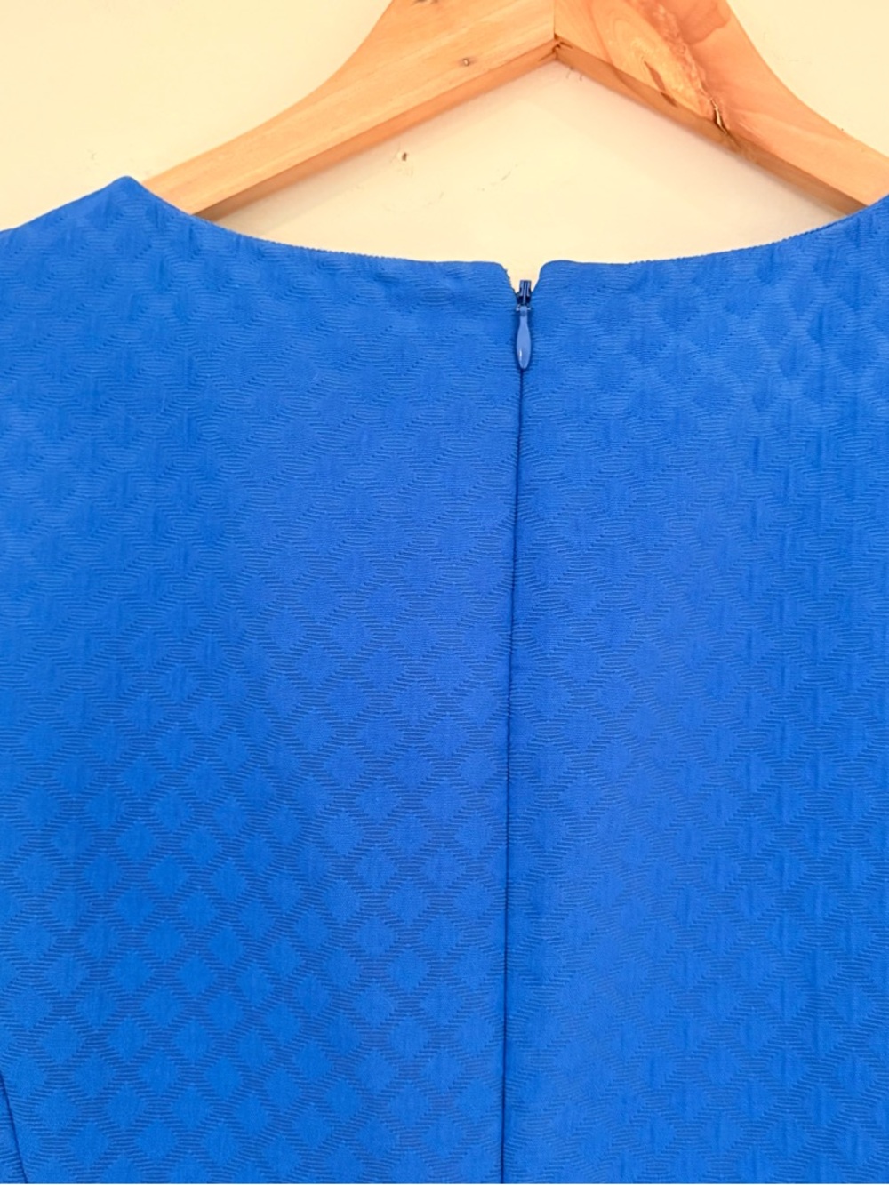 J. Crew Sleeveless Textured Royal Blue Fit & Flare Midi Dress Sz 6 - Picture 6 of 11